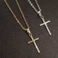 thumbnail image 2 of GKNET Men Women Stainless Steel Cross Pendant Necklace Chain Delicate Jewelry Gold Plated Gift-Gold, 2 of 8