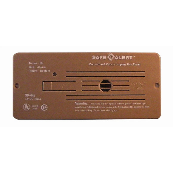 MTI Industry Propane Leak Detector 30-442-P-BR Safe-T-Alert; Flush Mount; Alerts To Leak With Beeping; With Auto Reset; 12 Volt DC Hardwire; Brown