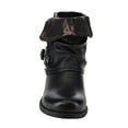 thumbnail image 4 of Fold-over Slouchy Buckled Strap Studs Ankle Booties Women's Boots Black - 6, 4 of 5