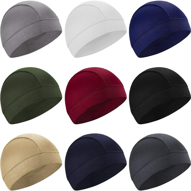 Skull Cap Moisture Wicking Beanie Cap Sun UV Protection Motorcycle Helmet Liner Cap