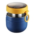thumbnail image 1 of Bearachild Fiambrera de 600ml de acero inoxidable, portátil, para escuela, senderismo, comida, frutas, contenedor de desayuno, fiambrera lavable para Mostrada Azul Bearachild HA072903-01, 1 of 6