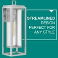 thumbnail image 6 of 1005SI-LL Hinkley Lighting Republic - 1 Light Large Outdoor Wall Lantern in Transitional Style - 7 Inches Wide by 20 Inches High-Satin Nickel, 6 of 23