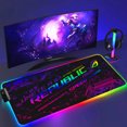 thumbnail image 1 of Alfombrilla de ratón negra Asus Rgb Gaming Mause Mat alfombrillas de Anime alfombra de jugador Pc Xxl almohadillas lindas teclado de juego grande alfombra alfombrilla de ratón retroiluminada, 1 of 5