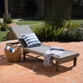 thumbnail image 3 of Outdoor Chaise Lounge | Modern Pool Patio Backyard Sun Lounger | Charcoal Gray Mesh | 78" Long |DARK GREY|Acacia Wood, 3 of 15