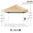 thumbnail image 4 of SUSUZI 10x10ft Easy Pop Up Canopy Tent, Portable Straight Leg Gazebo with UV Protection & Waterproof Cover, 3 Height Adjustments – Ideal for Outdoor Events, Camping, and Beach, 4 of 9