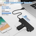 thumbnail image 3 of Hub USB 3.0 Multi USB 4 puertos 3.0 5 Gbps Adaptador de concentrador de datos múltiple portátil con cable de 30 mm compatible para Macbook/Mac Pro/Mini/iMac/Surface Pro/XPS/Notebook PC, Plug and Play, 3 of 4