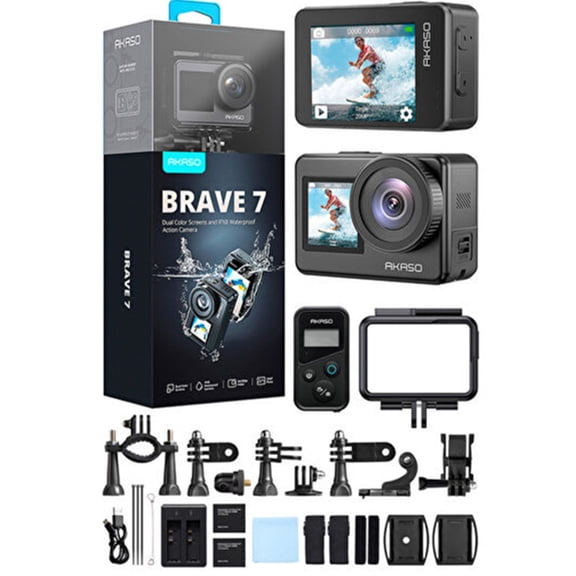 Action Camera with 26 Accessories Kits, 4K 30FPS 20MP WiFi Waterproof EIS 2.0 Touch Screen Sport Camera(Extra 7 in 1 Kits Included)