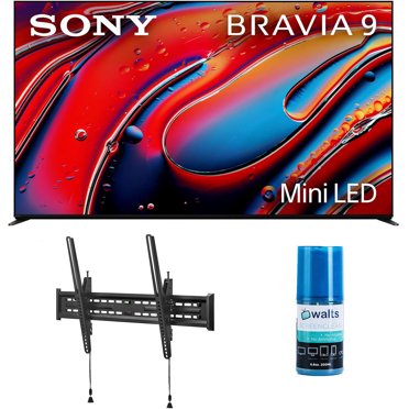 Sony K85XR90 85 Inch XR90 Series Bravia Mini LED HDR QLED 4K Google TV with a Walts TV Large/Extra Large Tilt Mount for 43"-90" Compatible TV's and Walts HDTV Screen Cleaner Kit (2024)
