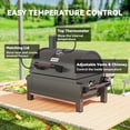 thumbnail image 4 of Portable Tabletop Charcoal Smoker BBQ Grill with Thermometer and Ash Catcher, Galvanized Steel Outdoor Smoker for Camping, Picnic and Tailgating, 26.4" L x 20.9" W x 21.7" H, Black, 4 of 7
