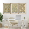 thumbnail image 4 of IDEA4WALL Framed Canvas Print Wall Art Set of 3 William Morris Floral Tapestry Vintage Pattern Nature Wilderness Geometric Modern Art Posters Calm/Relax/Cozy for Rooms - Natural 24"x36"x3, 4 of 5