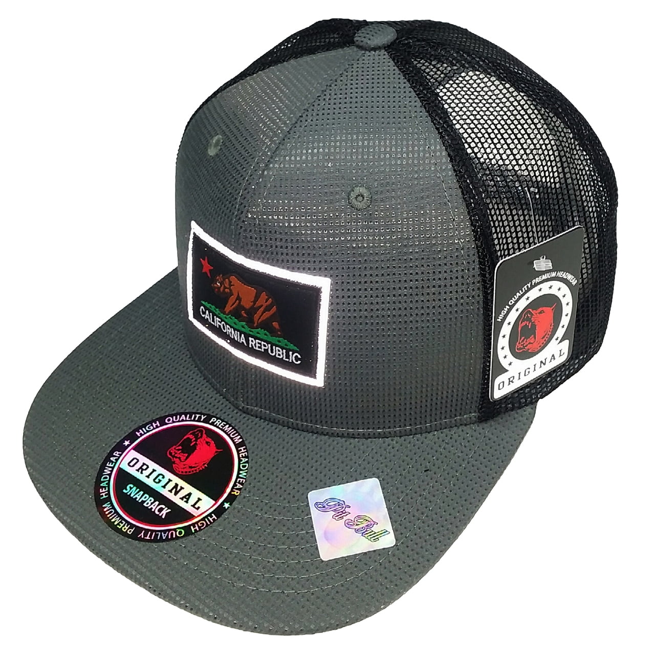 California Republic hat CALI Mesh Snapback Faux Leather Baseball cap Flat bill California Republic hat CALI Mesh Snapback Faux Leather Baseball cap Flat bill