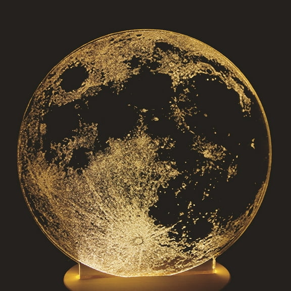 UNOMOR lamp moon LED Moon Lamp Wooden Base Multi Color 1Set for Mood Lighting