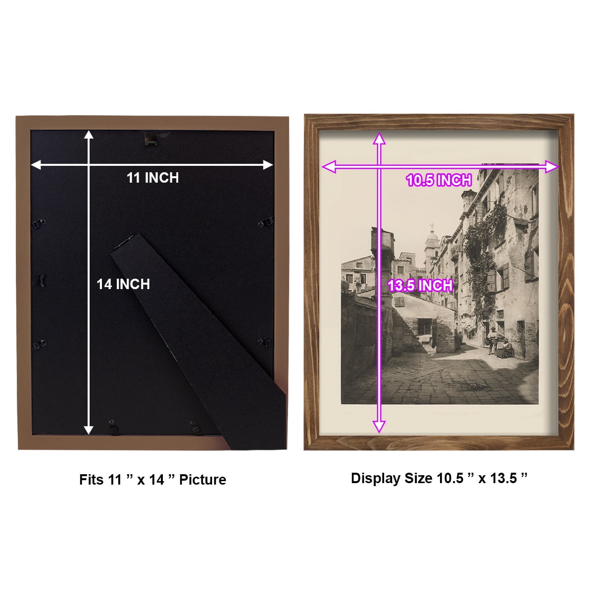 Vintage Views of Venice VIII - Framed Print w/glass - Walnut