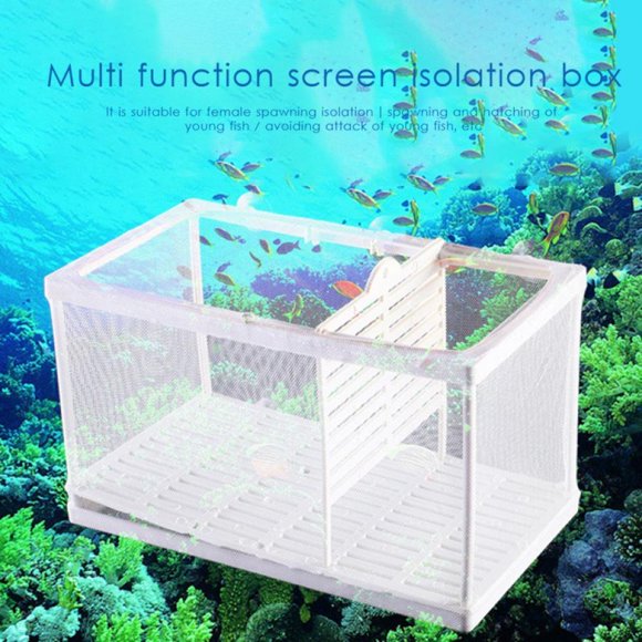 Fish Tank Aquarium Guppy Breeding Breeder Fish Baby Gauze Trap Box Isolator S/L