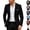 Black, variant on Mens Tailored Fit Blazer Stretch Dress Sport Coat Formal Notch Lapel One Button Suit Jacket Wrinkle Free with Pockets for Wedding Business, White, XXS