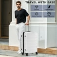 thumbnail image 2 of Beddle 3 Piece Hardshell Luggage Set Hardside Lightweight Suitcase with Spinner Wheels TSA Lock 20in 24in 28in,White, 2 of 10