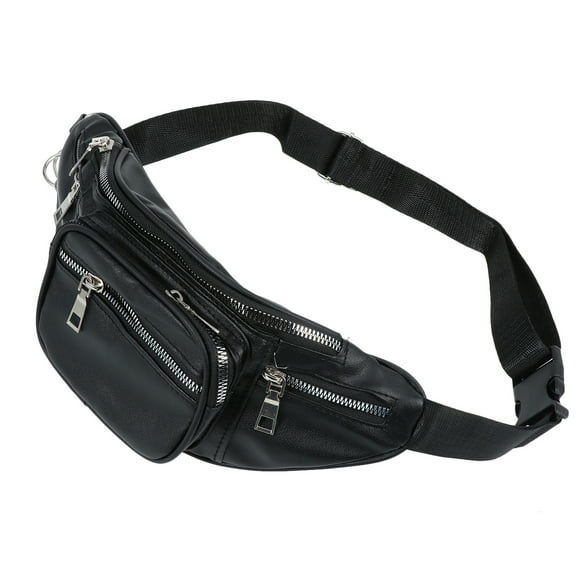 Fashion Leather Waist Bag Casual Sports Workout Fanny Pack Bag for Jogging Walking Hiking Climbing Camping ( )