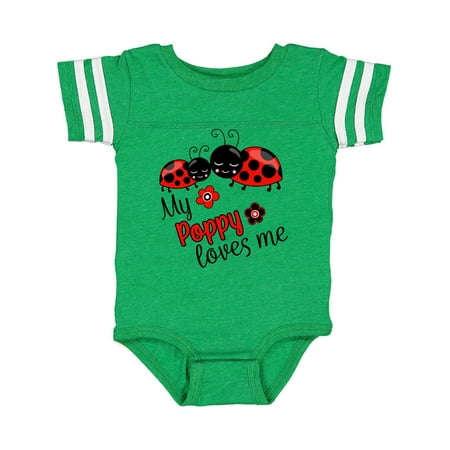 

Inktastic My Poppy Loves Me with Cute Ladybugs Gift Baby Boy or Baby Girl Bodysuit