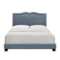 thumbnail image 1 of Home Fare Delft Blue Nail Head Trim Queen Bed, 1 of 2