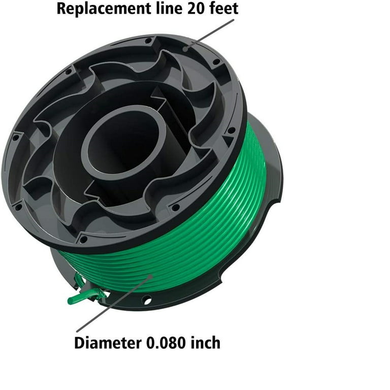 HENGTPUR SF-080 20ft 0.080 Replacement String Trimmer Line Spool for Black  and Decker GH3000 LST540 LST540B GH3000R SF-080-BKP(6+1)