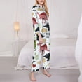 thumbnail image 3 of Gukieu Cute Dinosaurs Print Women's Long Sleeve Pajama Set, Button Top Elastic Pocket Pajama Pants Two Piece Set Home Wear-Medium, 3 of 7