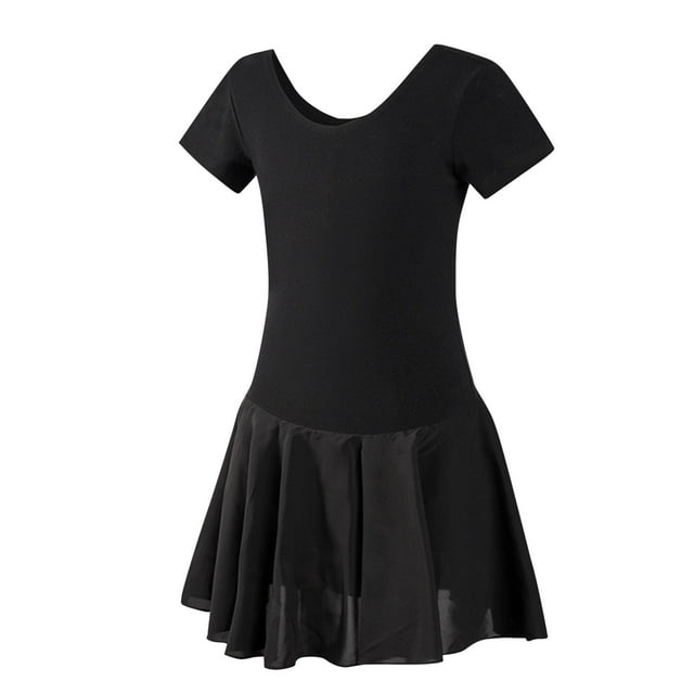Miqool Robe de Ballet pour Filles Classique à Manches Courtes Justaucorps de Danse avec Jupe Tenues de Ballerine pour Enfants
