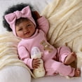 thumbnail image 3 of Muñeca Reborn BABESIDE, 43 cm, negra, de cuerpo suave y realista, 3 of 7
