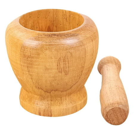 

1pc Wooden Garlic Rammer Agaric Presser Grinder Wood Garlic Mortar Kitchen Gadget for Home (Wood Color)
