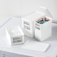 thumbnail image 4 of Estilo delgado y alto con cubierta Caja de almacenamiento de contenedores de plástico pequeña con tapa Artículos para el hogar apilables a prueba de polvo para, 4 of 5