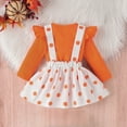 thumbnail image 5 of EnJoCho Baby Girl Halloween Dress - Ruffle Romper & Suspender Skirt Set with Pumpkin Witch Embroidery, Fuzzy Fall Outfit, 5 of 9