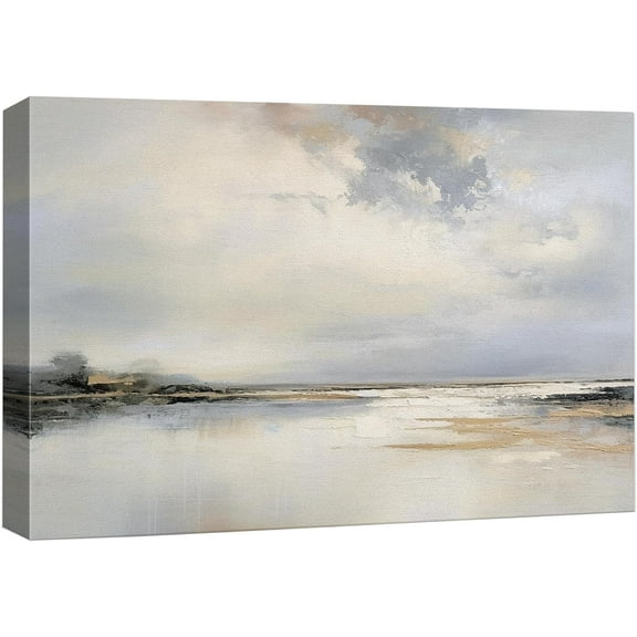 PixonSign Canvas Print Wall Art Storm Cloud Lake Reflection Nature Wilderness Illustrations Fine Art Decorative Farmhouse/Country Relax/Calm/Cozy Multicolor Zen for Bedroom - 12"x18"