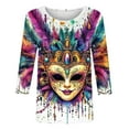 thumbnail image 5 of BILIKEYU Women's Mardi Gras Long Sleeve Graphic Blouse, Sweatshirt For Women, Womens Long Sleeve Tops Casual, Winter Outfits For Women, 5 of 5
