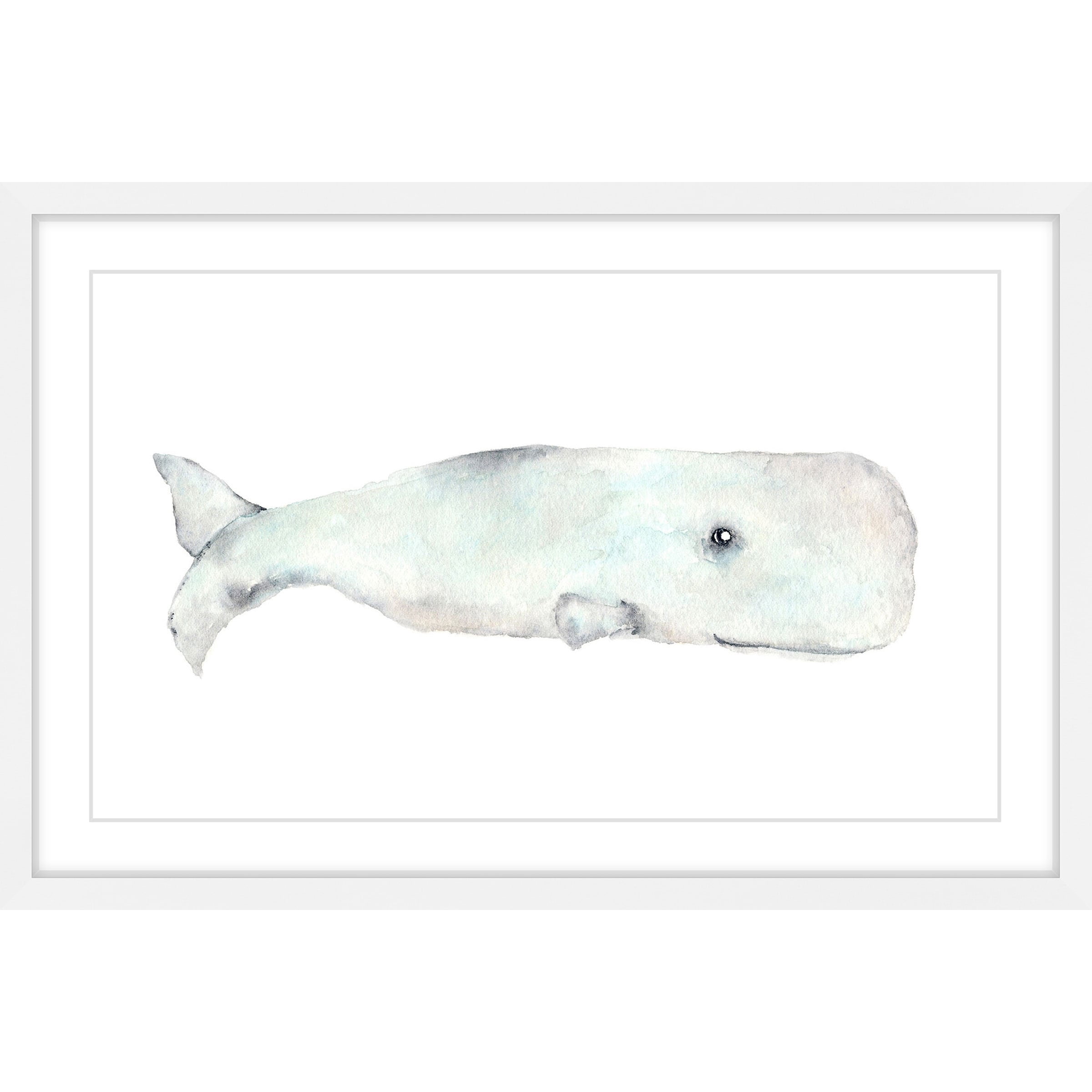 Marmont Hill "Happy Whale" by Thimble Sparrow Framed Painting Print
