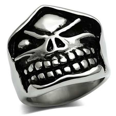 Stainless Steel One Eyed Hooded Skull Men's Ring - Sizes 8-13 Father's Day Gift