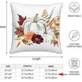 thumbnail image 2 of Fall Autumn Thanksgiving Pumpkin Throw Pillows Cover 18x18 Set of 2 Grey White Orange Flowers Leaves Harvest Pillow Covers Thankful Blessed Decorative Pillow Cases for Outdoor Bedroom Couch Sofa Decor, 2 of 6