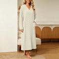 thumbnail image 7 of Jopfuhed Womens V-Neck Fleece Robes Fluffy Plush Bathrobe Long Housecoat with Pockets Winter Warm Cozy Loungewear Sleepwear, 7 of 7