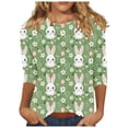 thumbnail image 3 of lcziwo Ofertas en Walmart Happy Easter Shirt for Women 3/4 Sleeve Funny Tops Rabbit Graphic Colored Eggs Print Tee Shirts 2025 Cotton Pullover Vacation Outfits Multicolor S, 3 of 6