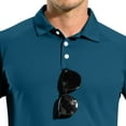 thumbnail image 6 of Resicozy Mens Fashion Polo Shirts Classic Long Sleeve Quick Dry Basic Button Tees Stylish Tops Golf Shirt Blue M, 6 of 7