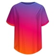 thumbnail image 6 of Brglopf Womens Tops Eyelet Embroidery Summer Crewneck Curved Hem Blouse 2025 Loose Casual Short Sleeve Trendy T Shirts(Orange,XXL), 6 of 7