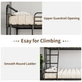 thumbnail image 4 of Heavy Duty Twin Over Full Metal Bunk Bed - High Guardrail & Angled Ladder - Noise-Free Steel Frame, Space-Saving, Easy Assembly, No Box Spring Needed, Black + Woodgrain Gray, 4 of 8