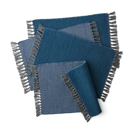 Discontinued - Last Chance Clearance! Better Homes & Gardens Double Weave Fringe Reversible Placemats, Set of (Best Material For Placemats)