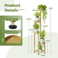 thumbnail image 3 of Corner Plant Stand Indoor Outdoor, Tall Metal Flower Pot Stands for Multiple Plants, 4 Tier Gold Heavy Duty Plant Shelf for Patio Garden Balcony Living Room Bedroom(Patent Design), 3 of 11