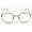 Coffee, variant on Retro Metal Frame Glasses for Men and Women Large Full Frame Flat Mirror Eyewear Zero Degree Stylish Trendy Glasses Fashion Eyeglasses