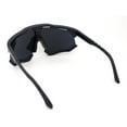 thumbnail image 3 of Large Coverage Mirror Lens Shield Curved Wrap Sport Sunglasses All Black, 3 of 4