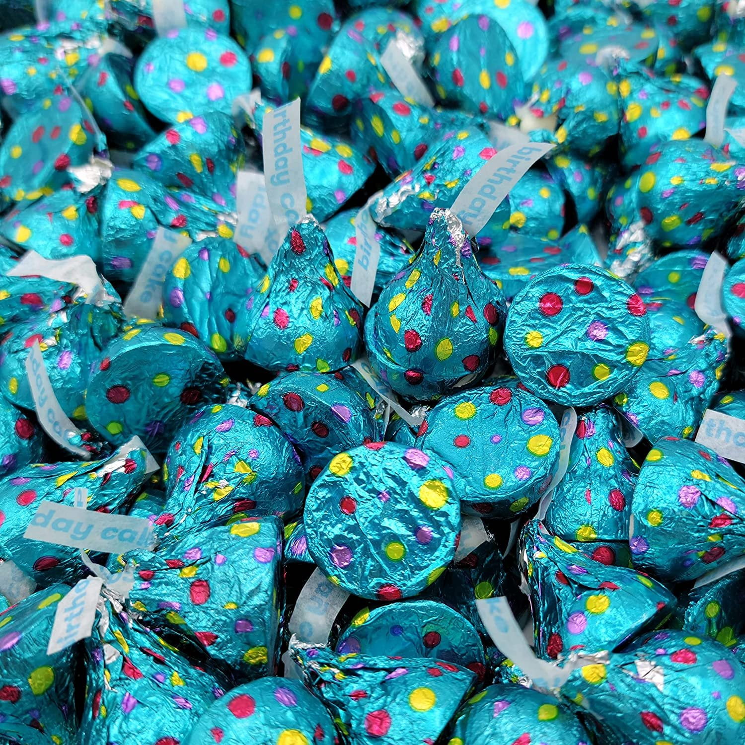 Hersheys Kisses Birthday Cake - Birthday Cake Flavored Creme with Sprinkles - Individually Wrapped - Bulk Pack 2 Pound
