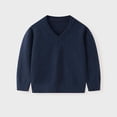 thumbnail image 2 of FAIWAD Boys Girls Long Sleeve Sweater V Neck Stretchy Pullover Kids Plain School Uniform Tops, 2 of 5