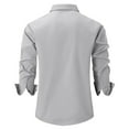 thumbnail image 3 of Inglocry Men's Casual Long Sleeve Stretch Dress Shirt Wrinkle-Free Regular Fit Button Down Shirts Gray XL, 3 of 3