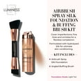 thumbnail image 4 of LUMINESS Silk Airbrush Spray Foundation & Buffing Brush Kit – Full Coverage Foundation & Dual-Sided Buffing Brush - Buildable Coverage, Anti-Aging Formula Hydrates & Moisturizes (Shade - Light Tan), 4 of 6