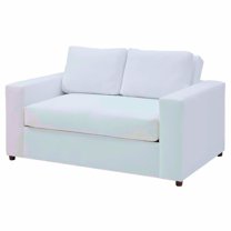 Loveseat Sofa Couch, White, Velvet, Living Kitchen Cafe Bistro Hospitality Restaurant, Modern Contemporary Boutique HB34511