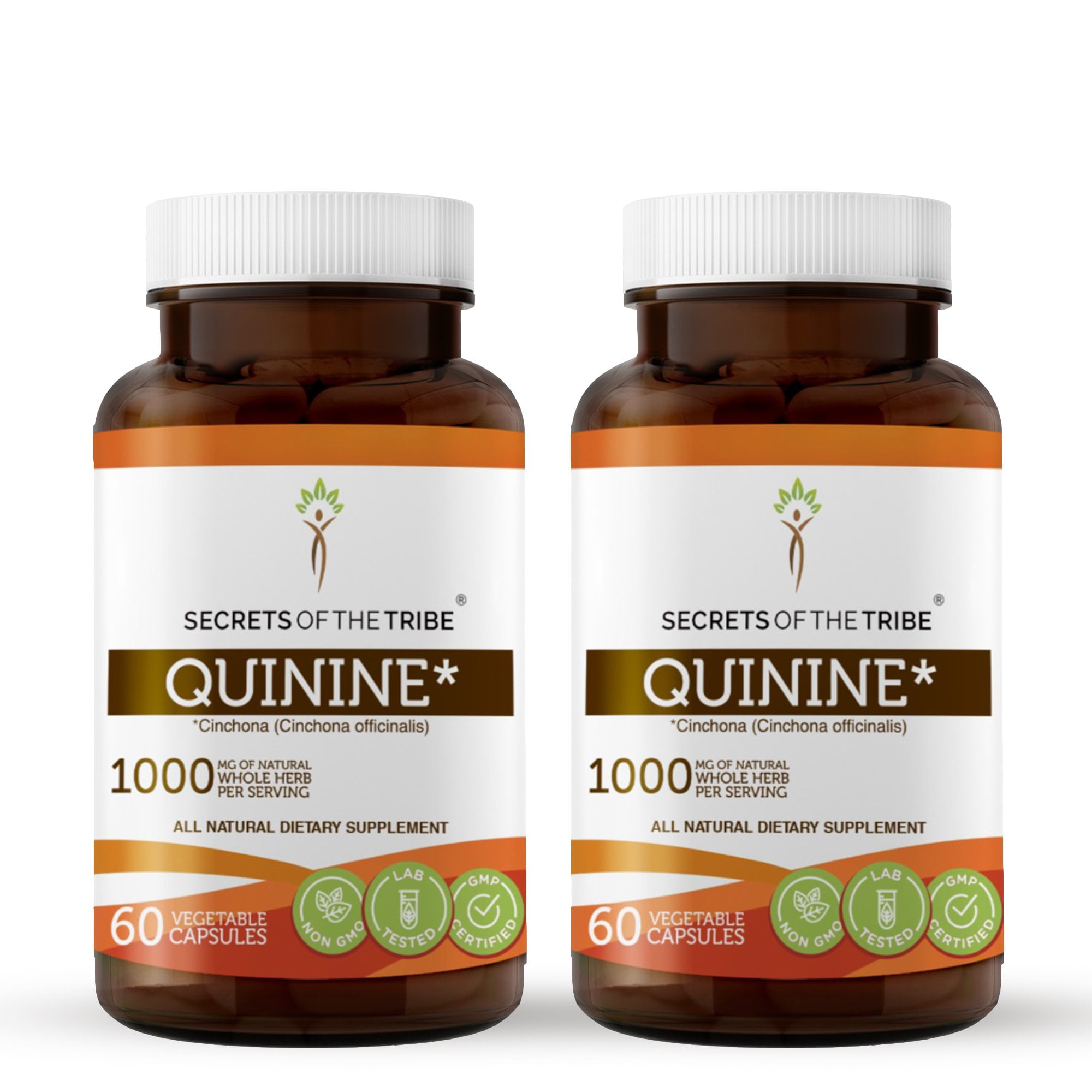 Secrets of the Tribe Quinine 2x60 Capsules, 500 mg, Organic Quinine